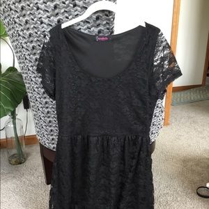 Black lace skater dress